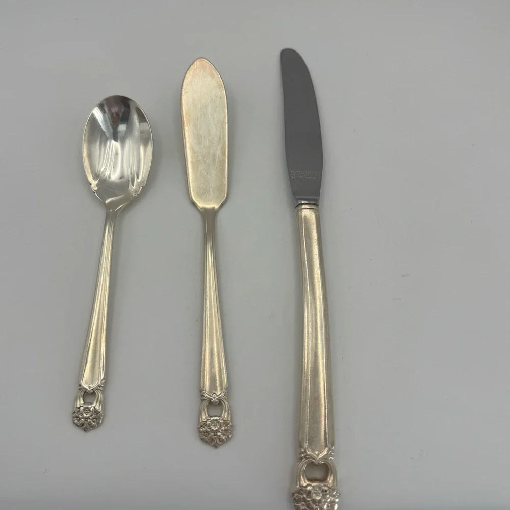 Vintage 1847 Rogers Bros Eternally Yours Silverplate Flatware 12 Piece Lot